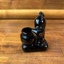 Vintage JAPAN 3” SCAREDY BLACK CAT Toothpick or Candle Holder Halloween picture