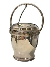 Vintage Sheffield Silver Co. Ice Bucket Hinged Lid Barware Silver over Copper picture