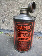 Antique Tin 1930s Graphol Penetrating Lubricant 2 sided top Hawthorne N.J. picture