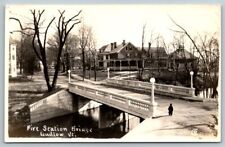 RPPC Real Photo Postcard - Fire Station Bridge Ludlow, Vermont c1926 picture