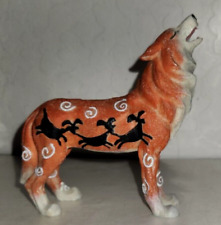 Westland Call Of The Wild  Wolf  tribal Art Orange  Resin Figurine picture