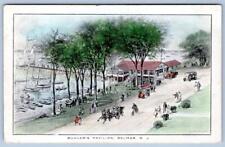 Pre-1906 BELMAR NEW JERSEY NJ BUHLER'S PAVILION PIER DOCK BOATS POEPLE POSTCARD picture