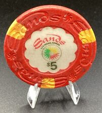 Sands $5  Casino Chip- Las Vegas 1989- Pinwheel Issue picture