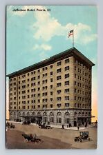 Peoria IL-Illinois, Jefferson Hotel, Advertising, Vintage c1912 Postcard picture