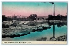 1912 Scene On Sioux River Sioux Falls South Dakota SD Posted Trees Postcard picture