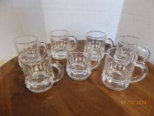 7 Vintage Federal Glass Mini Beer Mug Shot Glasses with Handles - NEW picture