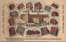 1910s CHICAGO Advertising Postcard HARTMAN Furniture & CARPET CO. Stores View picture