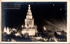 VINTAGE POSTCARD PAN-PACIFIC INTERNT'L EXPO 1915 TOWER OF JEWELS RPPC REAL PHOTO picture