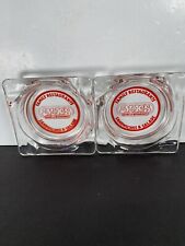 2 Vintage Macs Family Restaurant Ashtray Lot Clear Glass Decor Collectible picture