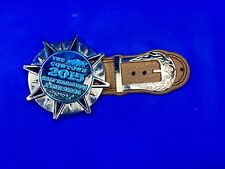 The Cowtown 2015 Half Marathon Finisher belt buckle - fort worth Texas race picture