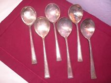 Set Of 6 Alvin Classic Silverplate 1925 Round Bowl Gumbo Soup Spoons 7 In. GG3 picture