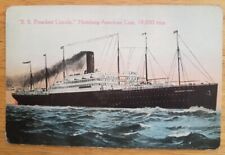 PRESIDENT LINCOLN (Hamburg American) Starboard view at choppy sea. c1910 picture