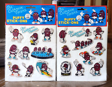 2 Vintage IMPERIAL California Raisins Puffy Stickers STICK-ONS - NEW OLD STOCK picture