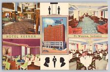 Postcard Indiana Fort Wayne Hotel Keenan Vintage Linen Unposted Multi View picture