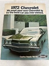 1972 CHEVROLET  Automobile, Car Sales Brochure, Pamphlet. Impala, Bel Air, GM picture