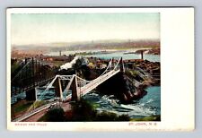 St John-New Brunswick, Aerial View Bridge and Falls, Antique Vintage Postcard picture
