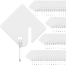 Uniclife 50 Pcs Rack Key Tags 1.5 Inch Slotted Plastic 50 Pcs, White  picture