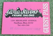Vintage Gloria Steven Guest pass~Needham MA~Figure Salon~Shirley Shapely picture