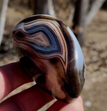 MADAGASCAR BANDED AGATE 7.7OZ OUTSTANDING BLUE BANDED CORE ONYX SHOW AGATE ✨ picture