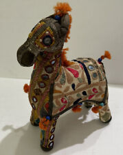 Rajhastani Embroidered Handcrafted Stuffed Horse From India 13”x9” picture