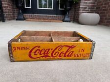 Vintage COCA-COLA Yellow Wooden Chattanooga Metal Edges 1954 picture