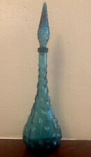 Vintage collectible Empoli genie bottle decanter blue picture