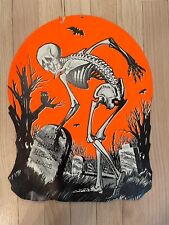Vintage Skeleton In a Graveyard Halloween Decoration. Backlight Die Cut picture
