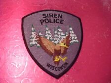 SIREN WISCONSIN POLICE PATCH SHOULDER SIZE UNUSED BLACK GRAY  NOT A BADGE picture