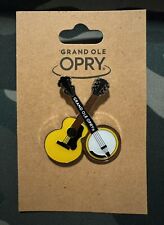 Grand Ole Opry Lapel Pin Guitar and Banjo Black & Yellow Nashville Tennessee NEW picture