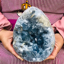 7.48LB Natural Beautiful Blue Celestite Crystal Geode Cave Mineral SpecimenGH278 picture