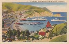 Picturesque Bay of Avalon, Catalina Island, California. Linen Posted 1937 picture
