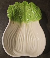 Celery Shaped Ceramic Dish Vintage  Vegetable  Decor Display Thanksgiving  picture