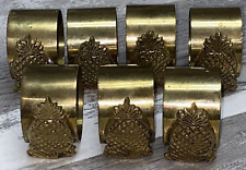 Brass Pineapple Napkin Rings Holders Lot of 7 picture