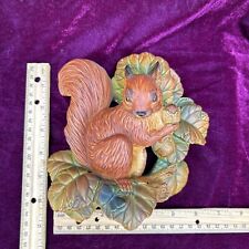Vintage Bossons Chalkware Red Squirrel Wall Plaque 1966 wildlife retouched picture