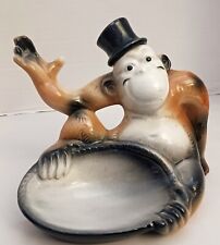 Monkey in Top Hat Vintage Ceramic Pipe Holder Ashtray picture