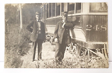 Vintage RPPC Train Conductor Ticket Taker Real Photo Postcard | Car 248 Unposted picture