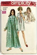 1969 Simplicity Sewing Pattern 8457 Womens Nightgown & Bed Jacket Sz 38-40 13474 picture