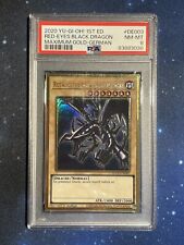 2020 Yu-Gi-Oh PSA Red-Eyed Black Dragon 1st Edition Gold Rare Maximum Gold picture