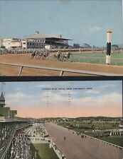 Lot of 2 Horse Racing Track Postcard Charles Town & Old Grandstand Latonia Racin picture