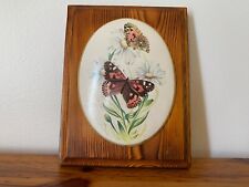 Vintage Wood Wall Plaque Butterflies Transfer Art Ilona Preiss 7