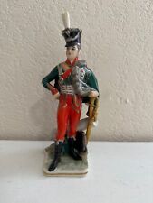 Vintage Antique German Porcelain Military Figurine French Hussar Officer 1812 picture
