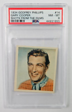 1934 Godfrey Phillips Shots From the Films #14 GARY COOPER PSA 8 NM-MT picture
