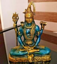 Antique Brass Hindu God Shiv Lord Shiva Mahadeva Statue Idol 9