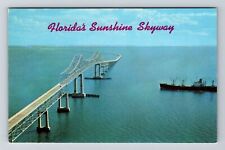 Tampa Bay FL-Florida Sunshine Skyway Bridge Collapsed 1980 Vintage Postcard picture
