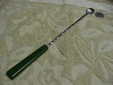 Vintage GREEN Twisted Bakelite Iced Tea/Cocktail/Bar/Stirring Spoon EXC picture