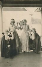 Four People In Costume On Porch Real Photo Postcard rppc picture