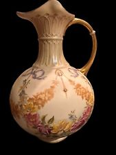Antique C.1900 Painted and Gilded Parian Pitcher Ewer picture
