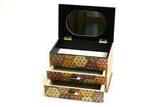 Hakone Yosegi Marquetry Drawers with Mirror Hexagonal pattern Wooden Japan F/S picture