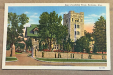 VINT UNUSED LINEN POSTCARD - MAYO FOUNDATION HOUSE, ROCHESTER, MINN. picture