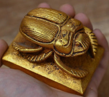 RARE Ancient Antique Of Pharaonic Scarabs Made Of Stone Covered By Gold Leaf Bc picture